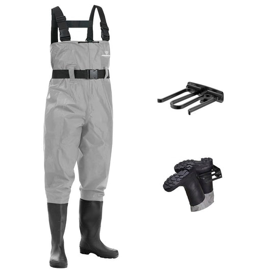 FISHINGSIR Fishing Waders for Men, 2-Ply Nylon/PVC Waterproof Women Chest Wader with Boots, Bootfoot Hunting Waders