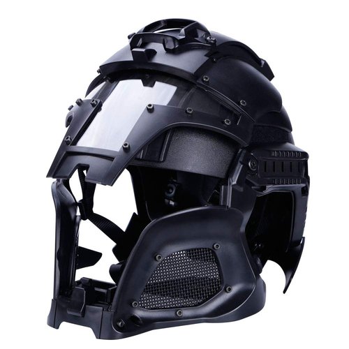 Tactical air Gun Full face Protective Helmet, Sorta-Kinda Mandalorian/Boba Fett/Galac-Tac Style Helmet, Suitable for air Gun Paintball, CS Outdoor Sports Military Film