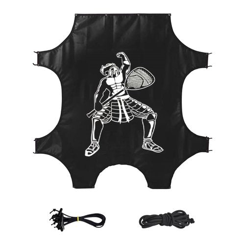 Sharellon Black Lacrosse Goal Shooting Target Fits Standard 6×6FT Lacrosse Goal Lacrosse Backstop,Lacrosse Net Shooting Target for Hitting Practice, Includes 12 Bungee Cords 7 Throwing Targets