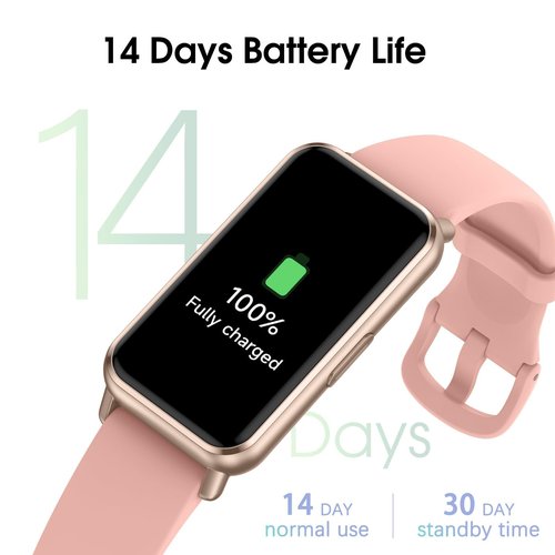 Long Battery Pedometer Watch 14 Days Battery Life, Slim Design No App/Phone Required Fitness Tracker, 50 Meters Waterproof Smart Watch, Heart Rate & Blood Oxygen Monitor Step Counter for Men Women