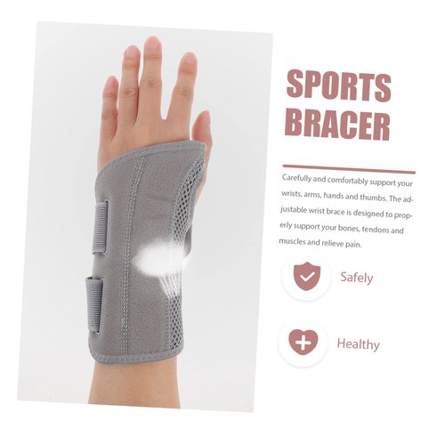 PartyKindom 1Pc Wrist Brace Support Strap for Sports Ergonomic Design for Basketball Lightweight Elastic for Men and Women Right Hand Grey