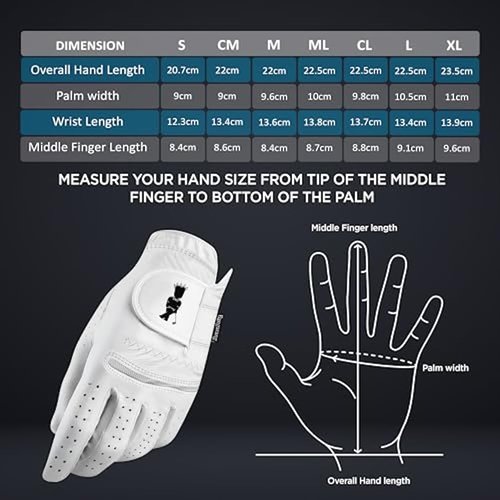 Bangarang Golf PremiumPro Glove - (LH - Med-Large) Premium Cabretta Leather, Anatomical Design, Flexible and Breathable, Durable and Long-Lasting - Professional Feel
