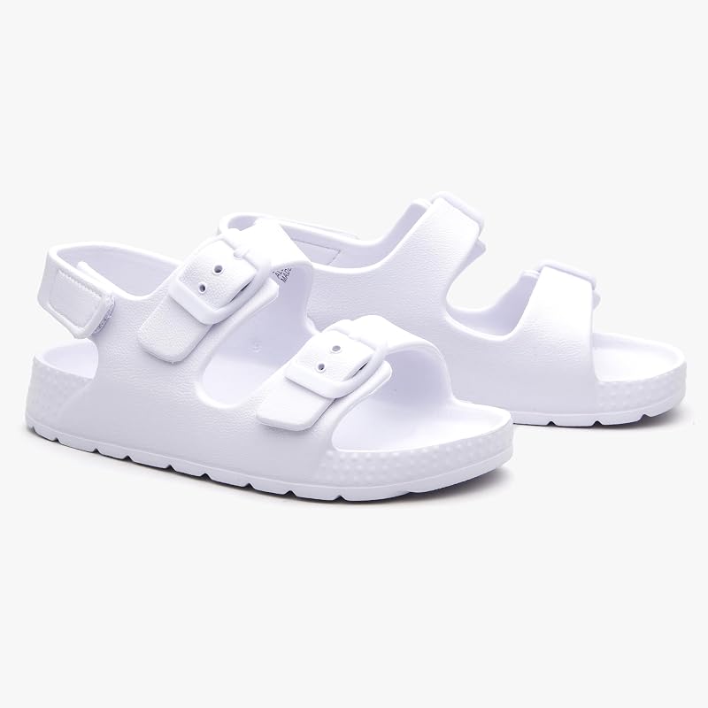 EasyStar Toddler Sandals with Dual Adjustable Buckles - White+3 Variation