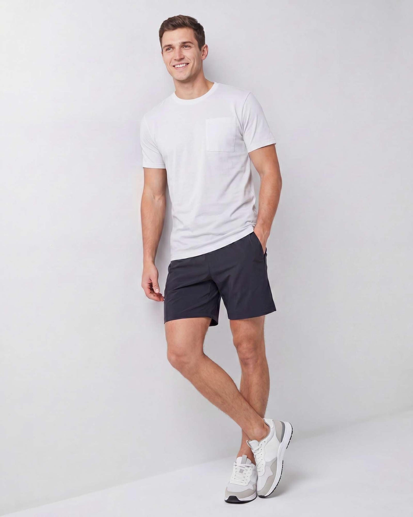 Real Essentials 4 Pack: Men's Cotton Performance Short Sleeve Crew Neck Pocket T-Shirt Athletic Top (Available in Big & Tall)