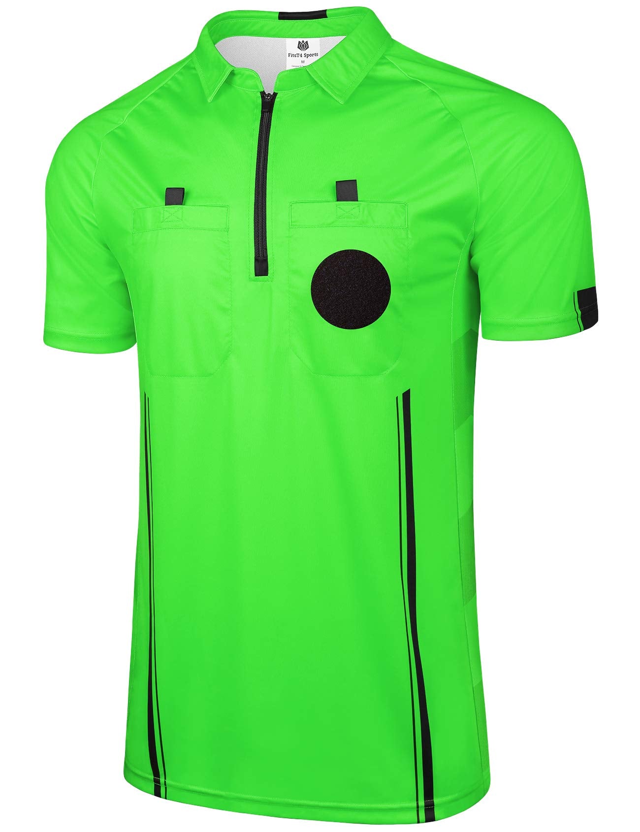 FitsT4 Sports Pro Soccer Referee Jersey Short Sleeve Ref Shirts Green Small