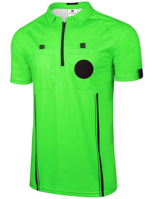 FitsT4 Sports Pro Soccer Referee Jersey Short Sleeve Ref Shirts Green XX-Large