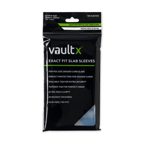 Vault X Graded Trading Card Slab Sleeves, Exact Fit Bags for PSA, MGC, CGC, UGC, GG and Other Similar Sized Cases, Collectible Card Games, Sports, TCG (100 Pack)