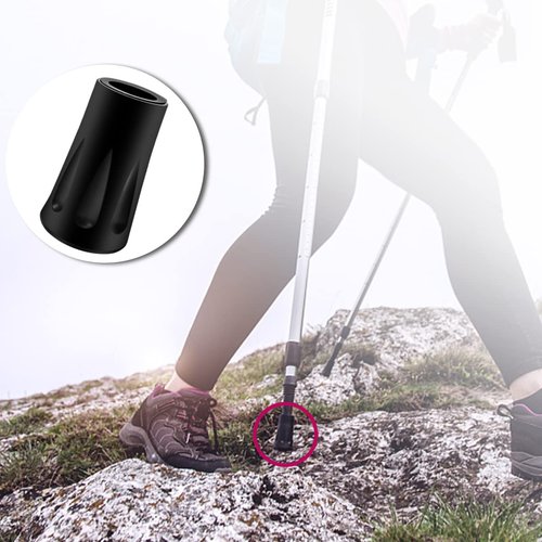 8Pcs Trekking Pole Tips Replacement Protectors, Rubber Feet for Hiking Pole Tips Rubber Tips for Walking Sticks Tips Accessories, Fits Most Standard Walking Sticks Shock Absorbing(11mm Hole Diameter)