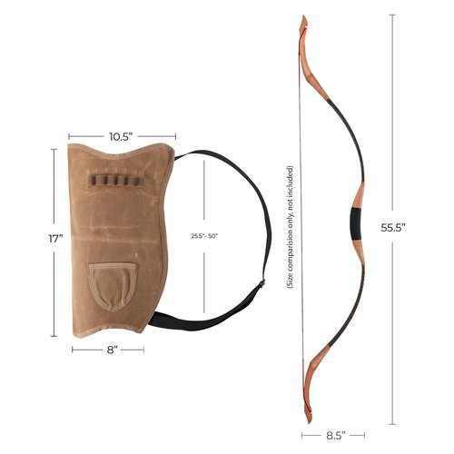 Archery Bow Carrier with Arrow Slots,Archery Back Arrow Quiver Arrow Holder,Adjustable Shoulder Strap for Outdoor Hiking Shooting Hunting,Shooting Targeting,Training,Cosplay,Archer Accessories