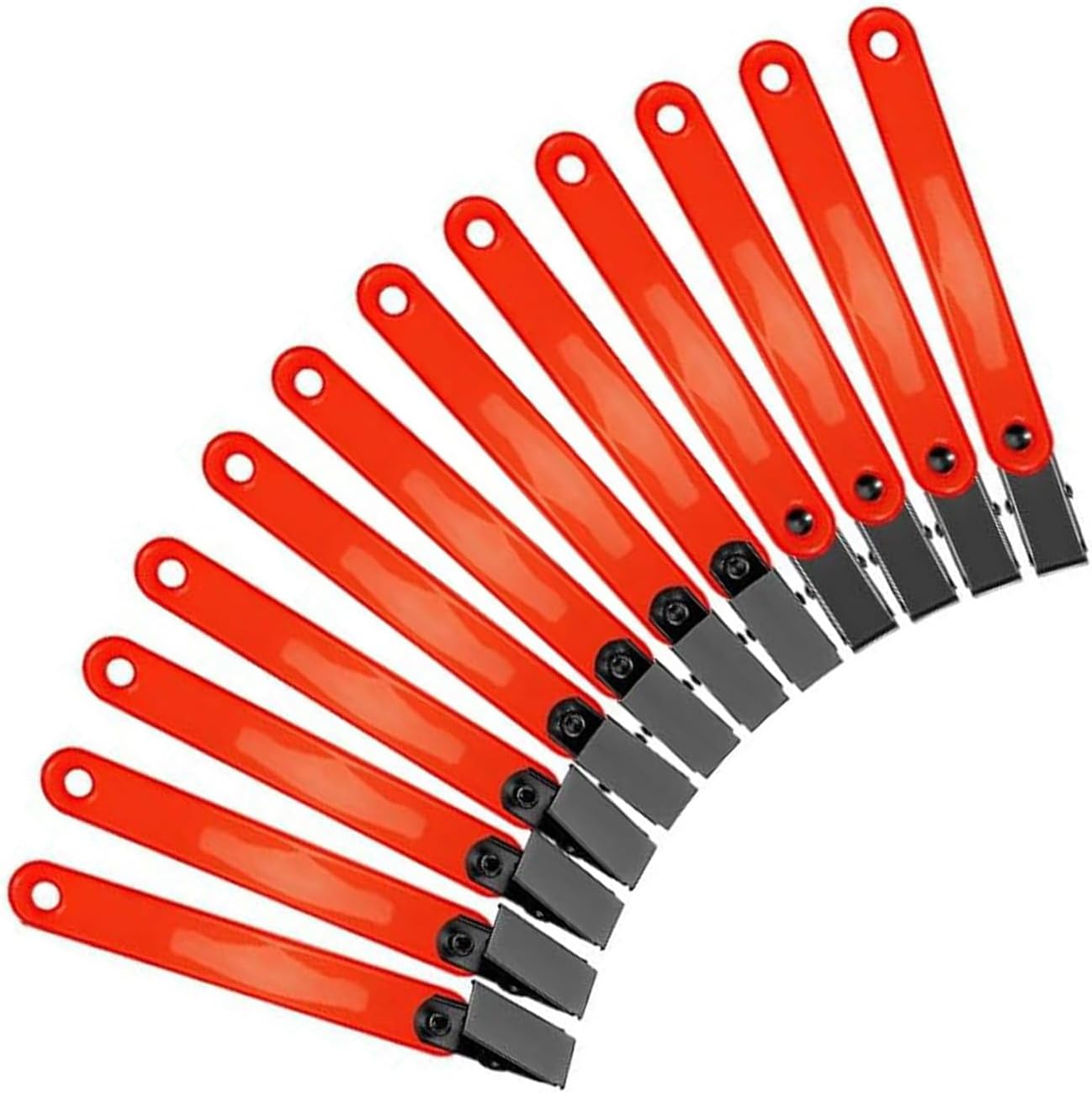 12Pcs Reflective Trail Marking Ribbon Trail Tape Tree Marker with Clip Reflector High Visibility Trail Markers