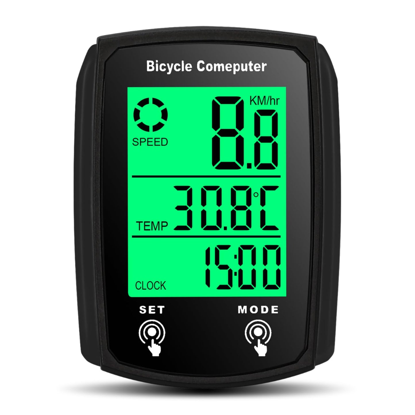Bike Computer Wired, Bicycle Odometer Wired MPH KM/H Bike Speedometer Waterproof Bike Odometer with Touch Sensor Switch, Big Digital LCD Screen, Automatic Wake-up