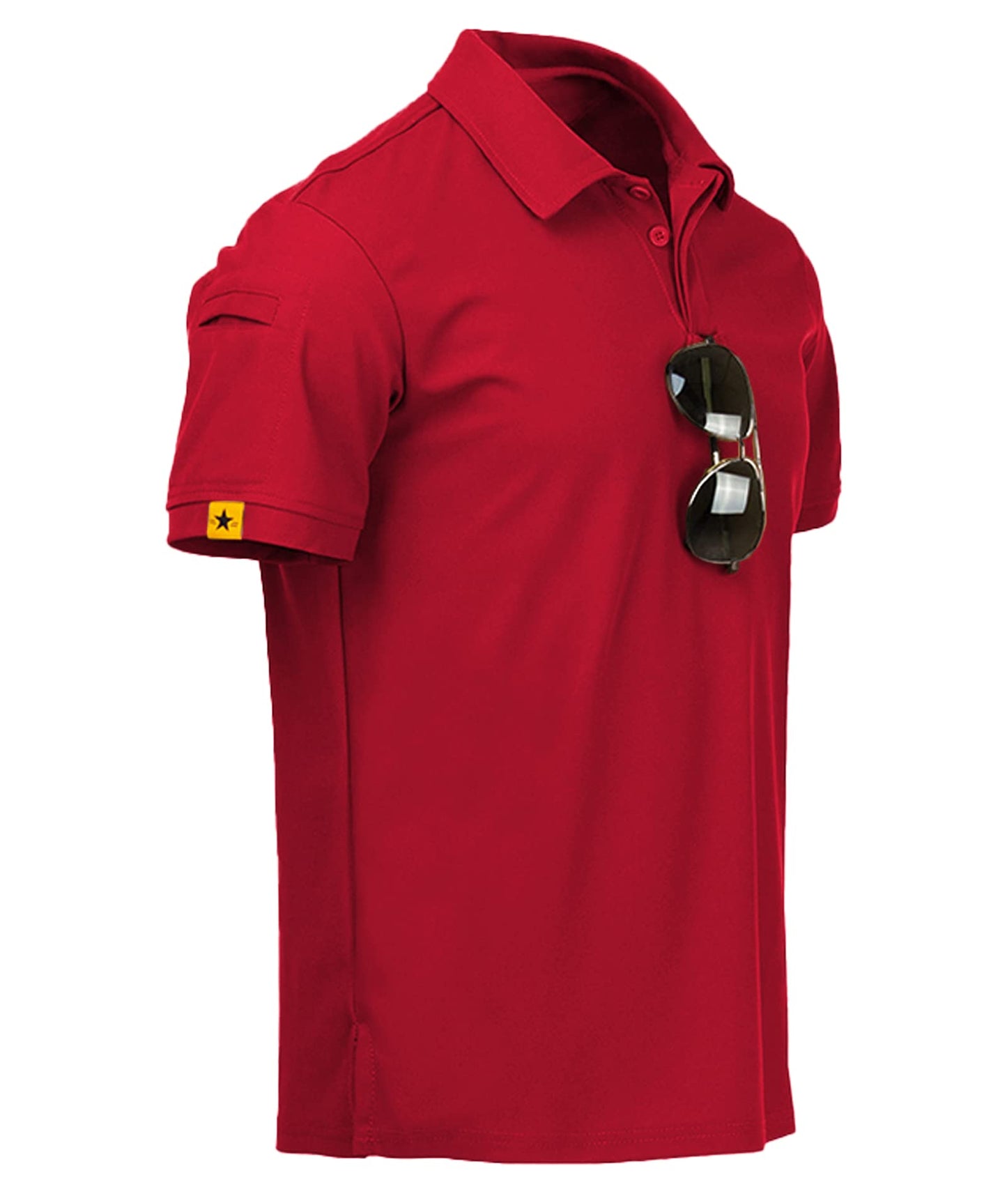 ZITY Mens Polo Shirt Short Sleeve Sports Tactical T-Shirt Athletic Golf Polos Daily Casual Stylish Collared Shirts for Men Red 3X-Large