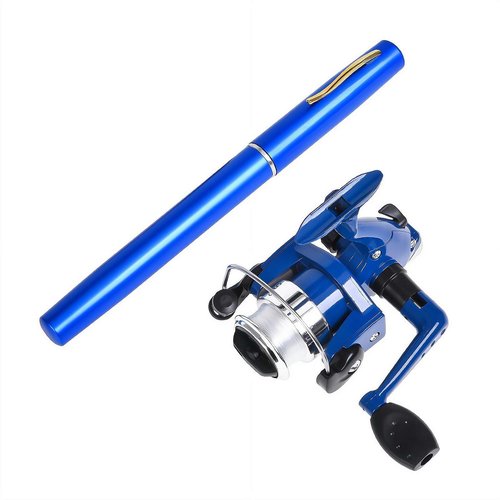 BBASILIYSD Pen Fishing Rod Kit,Pocket Size Fishing Rod,Mini Pocket Telescopic Rod with Spinning Reel,Portable Collapsible Telescopic Fishing Pole,Fishing Rod Reel Combo Kit for Saltwater Freshwater