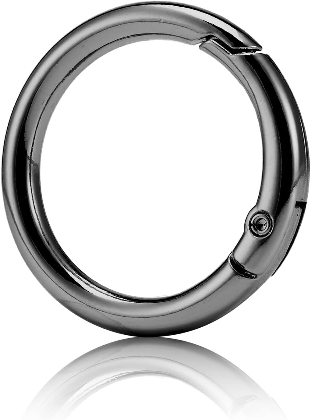 15pcs Trigger Spring O Rings Round,Metal Keychain Ring Round Carabiner Clips for Keyrings Buckle, Bags,Purses