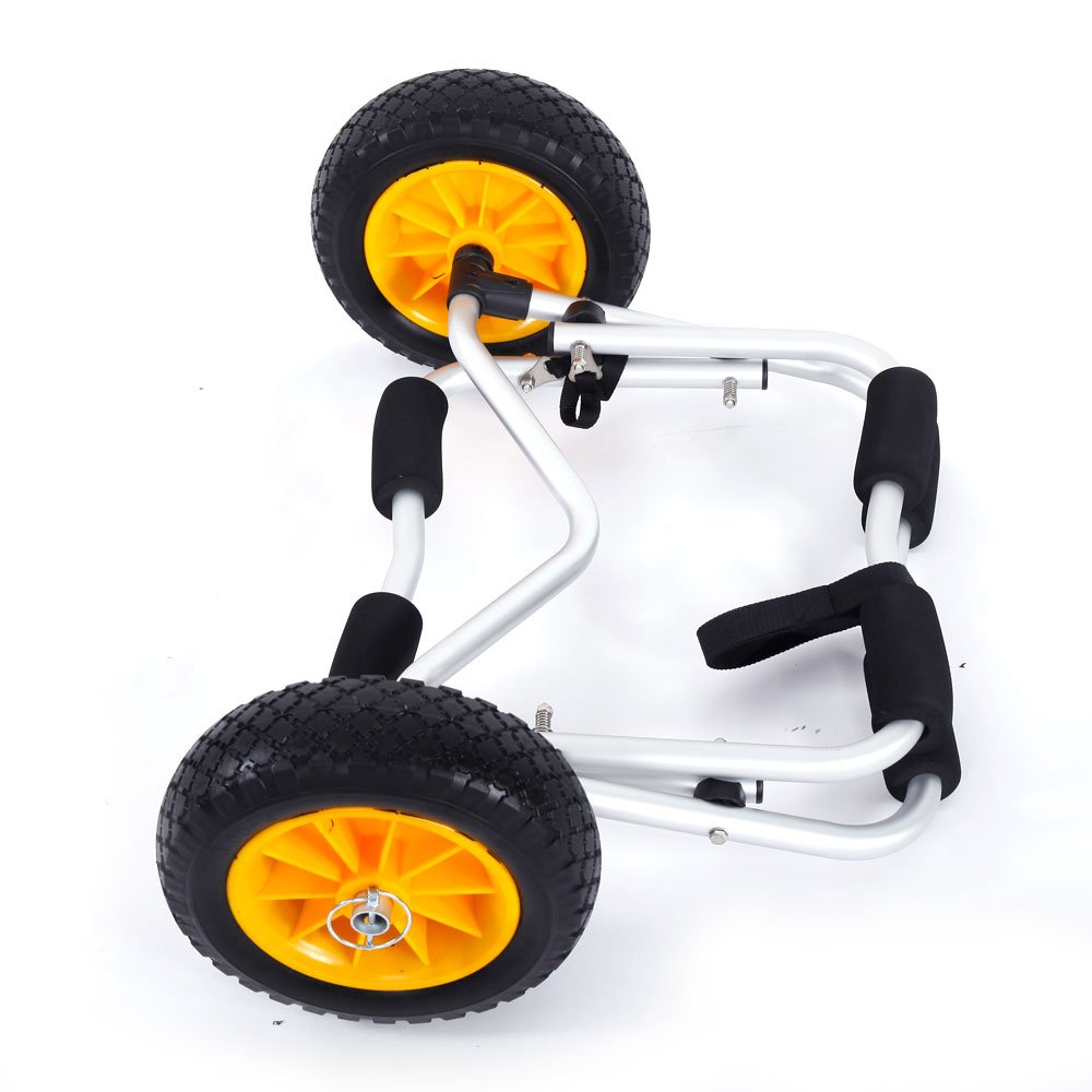 Kayak Cart, 1.5MM Bend Aluminum Alloy Canoeing Trailer Cart,Light and Practical Boat Kayak Canoe Cart Carrier Dolly Trailer Tote Trolley Transport,Silver