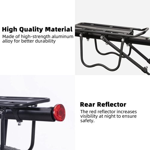 ROCKBROS Rear Bike Rack Quick Release Bike Cargo Rack Luggage Bike Rack Rear Mountain Bike Rack Loads165lbs Capacity