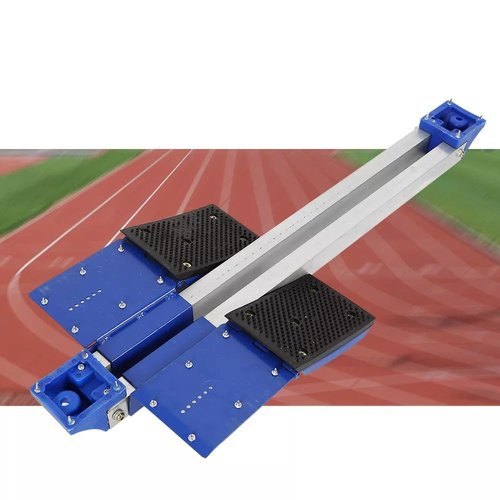 Synaiolma Track and Field Starting Blocks,Professional Running Equipment W/Pedal 6 Gear Adjustment,Fixed Short Nails,Athletic Scholastic Track Sport Runway Running Competition,Blue