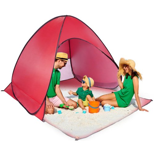 Beach Tent Pop Up Beach Tent Canopy Sun Shade Shelter Anti-UV Automatic Waterproof for 2-3 Person with Net Window Storage Bag Outdoor Camping Fishing Park Bea ch