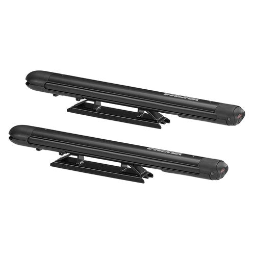 Yakima EXO SnowBank 5 Ski or 4 Snowboard Universal Car Mount Travel Roof Rack with Double Joint Hinge, SKS Lock, and 1 Button Access, Black