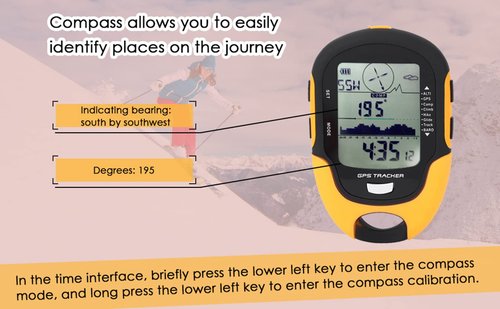 Handheld GPS Navigation for Hikers,GPS Navigation Receptor USB Portable Rechargeable Digital Altimeter Barometer LCD Thermometer with LED Flashlight for Cam Hiking Climbing Outdoor Sport