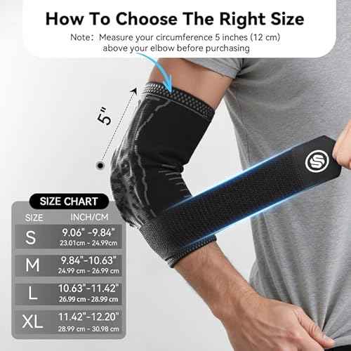Elbow Compression Sleeve for Tendonitis, Bursitis Elbow Pad Brace ? Elbow Brace with Side Springs & Foam Padding for Olecranon Joint Pain, Arthritis, Bursa Protection, Men & Women(Black, X-Large)