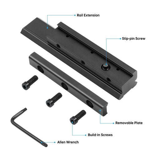 Dovetail to Picatinny Rail Adapter, 11mm Dovetail to 21mm Upgraded Build-in Locking Screws Picatinny Rail Low Profile Scope Mount Converter Base 3/8" to 7/8" Converter-9 Slots-Black-(1 Pack)