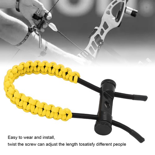 SPYMINNPOO Bow Wrist Sling, Wrist Sling Wrist Strap Hand-Knitted Cord Rope Adjustable for Training Exercising(Yellow) Leisure Sports