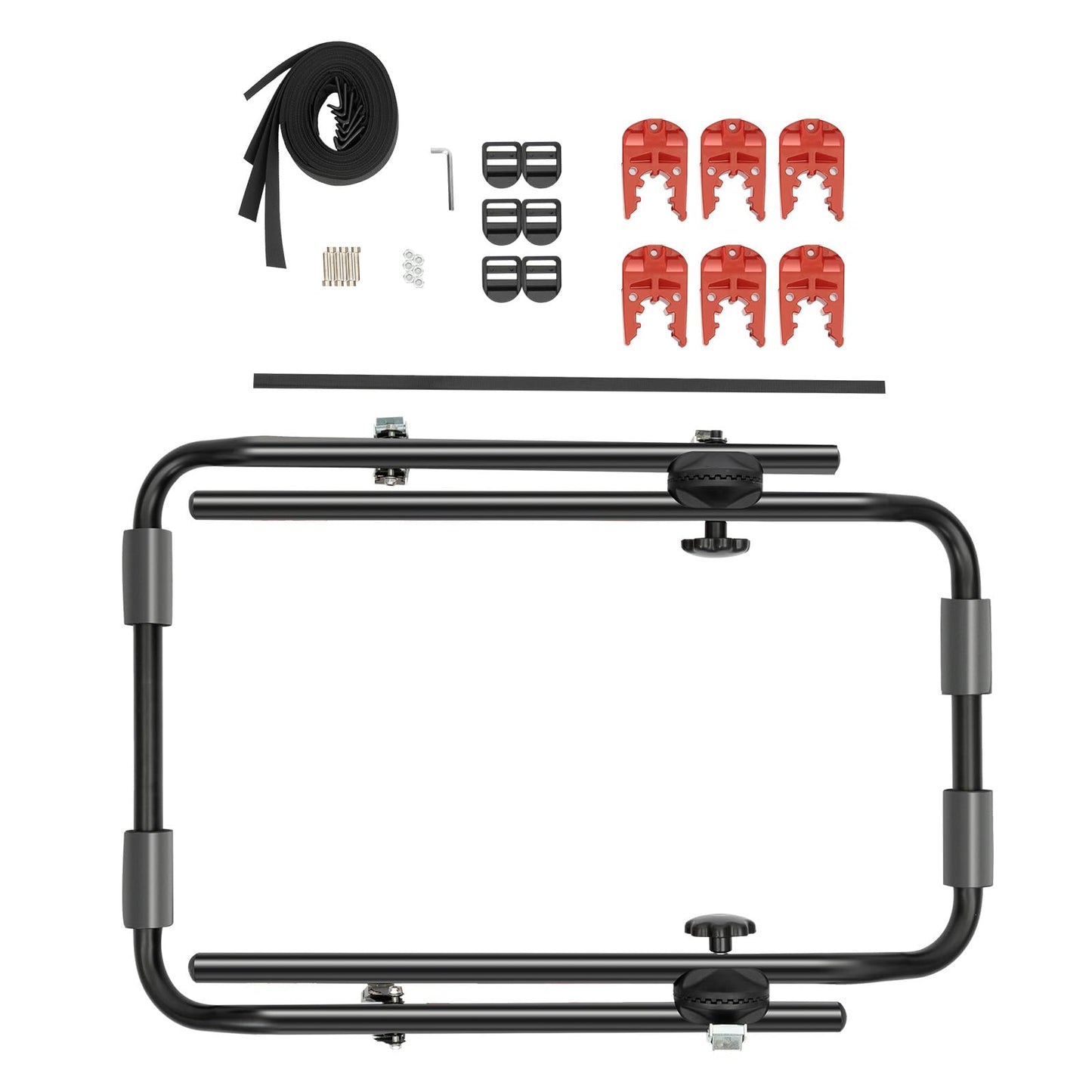 HZOPUTLH Car Bike Rack, Foldable 44.1lbs Max. Bicycles Rack for 3 Bikes, Bicycle Accessories Fits Most Hatchbacks, Sedans, Suvs, and Vans Trunk Black, Red