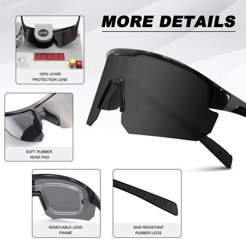 BangLong Polarized Baseball Sunglasses for Men Women UV Protection Cycling Glasses for Sports Running Bike Golf Fishing