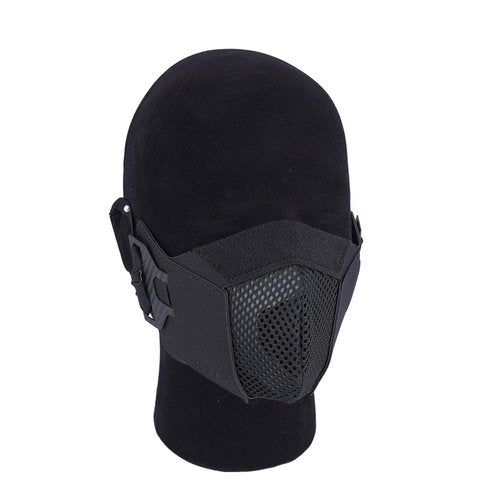 DMGEAR Airsoft Mesh Mask,Half Face Mask,Comfortable Adjustable Tactical Lower Face Protective Mask for Outdoor (BK)