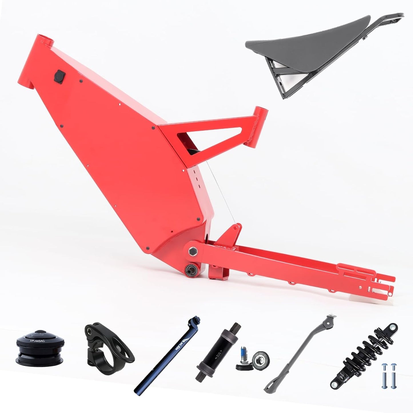 KEYU F6 DIY Ebike Frame Ebike Full Suspension Frame Rear Drive Motor Electric Bike Frame Ebike Frame Kit Enduro Ebike Frame Kit