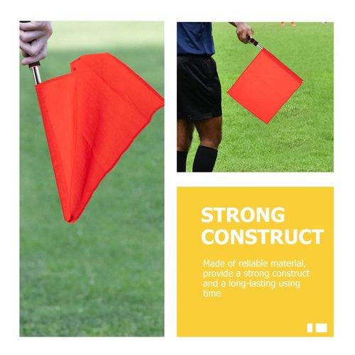 3pcs Referee Stainless Steel Hand Flags Field Official Sports Training Flag for Soccer Volleyball Football Track Red Green Yellow