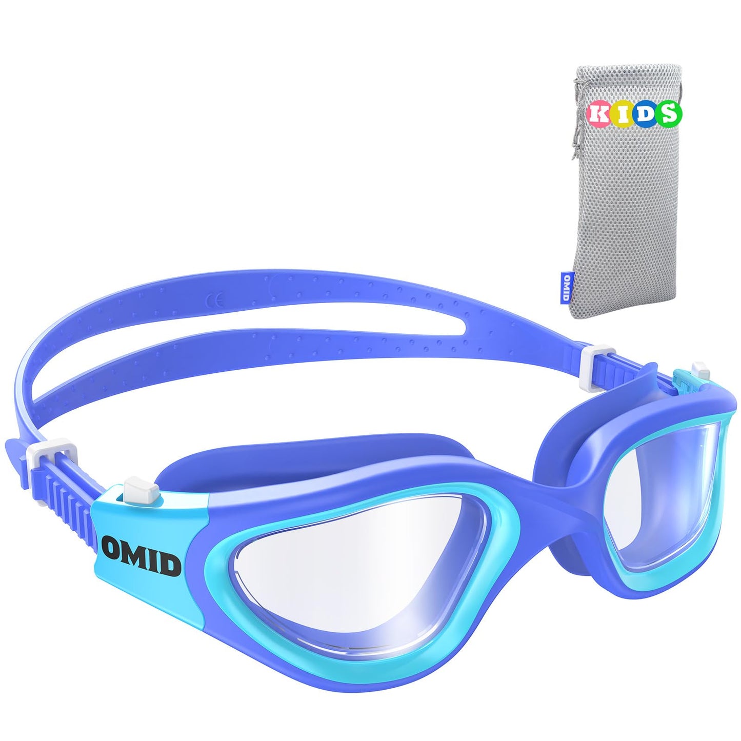 OMID Kids Swim Goggles, P2mini Lite Clear Lens Anti-Fog UV Protection Comfortable Swimming Goggles for kids Age 6-14