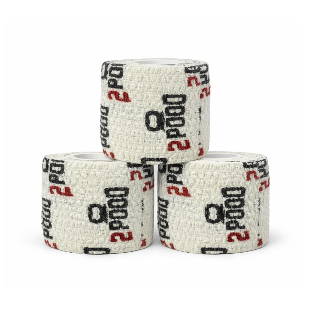 2POOD Lift Heavy Weightlifting Tape 3-Pack | Crossfit Weightlifting Tape | Premium Adhesive Tape for Weightlifters | Easy Stretch & Flexible for Non-Slip Lifting (White)