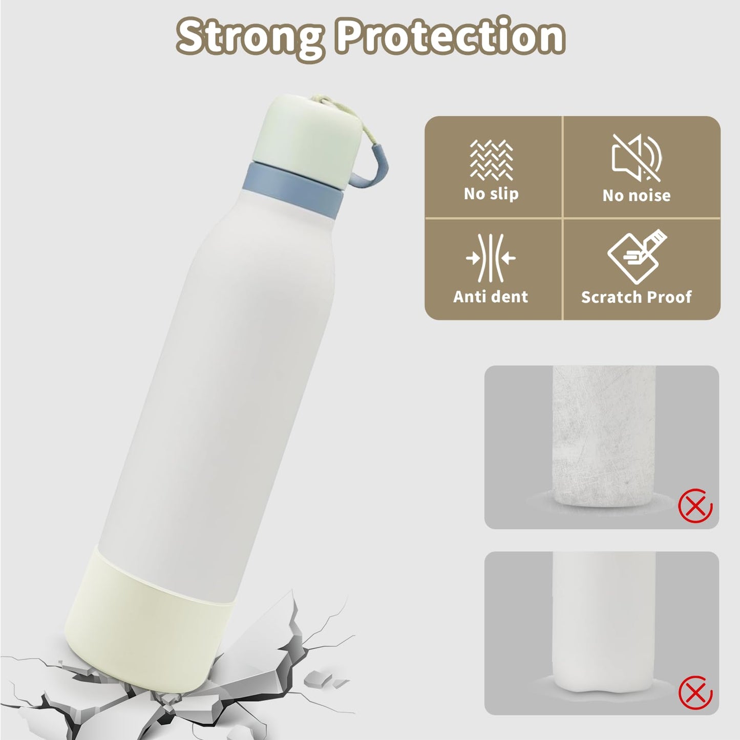 BKBY 2pcs Silicone Boot Compatible with Owala FreeSip Twist 24oz, Anti-Slip & Anti-Scratches Protective Sleeve Bottom Cover for Owalaa FreeSip Twist Water Bottle (Iced Breeze)