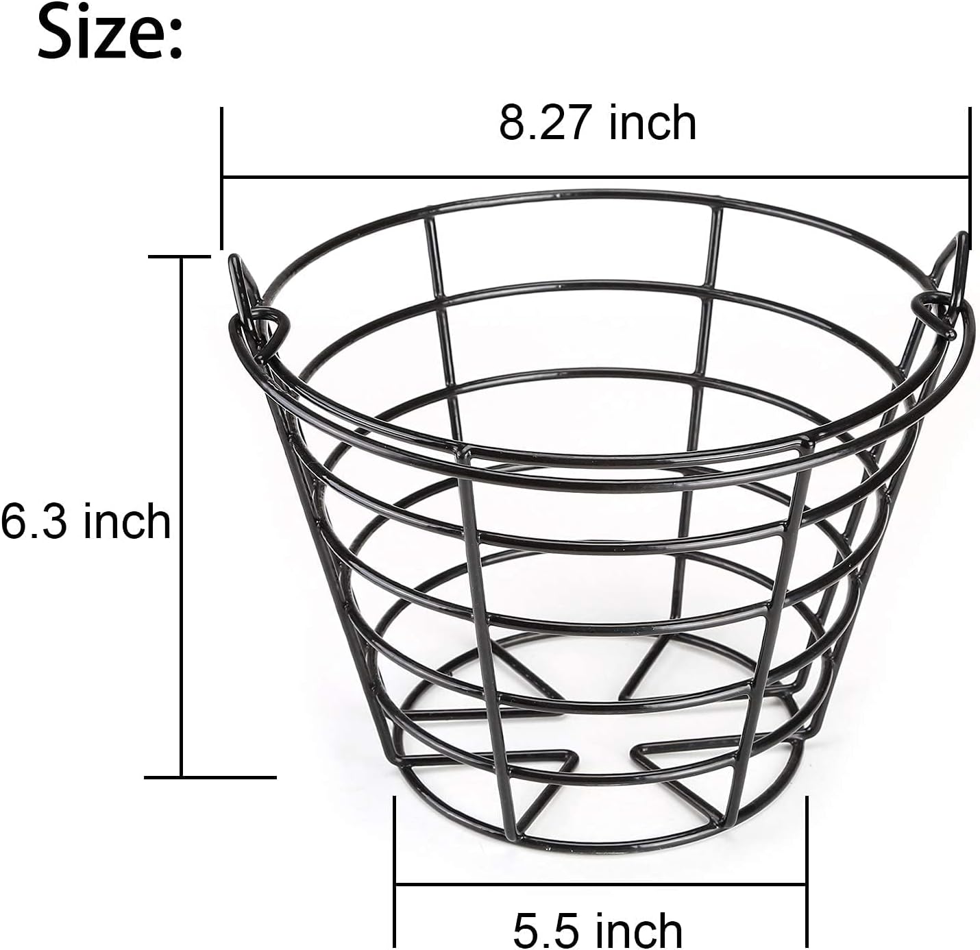 10L0L Metal Range Golf Ball Baskets with Handle, Golf Ball Storage Bucket, Holds 50 Balls Each (GolfBalls Not Included)