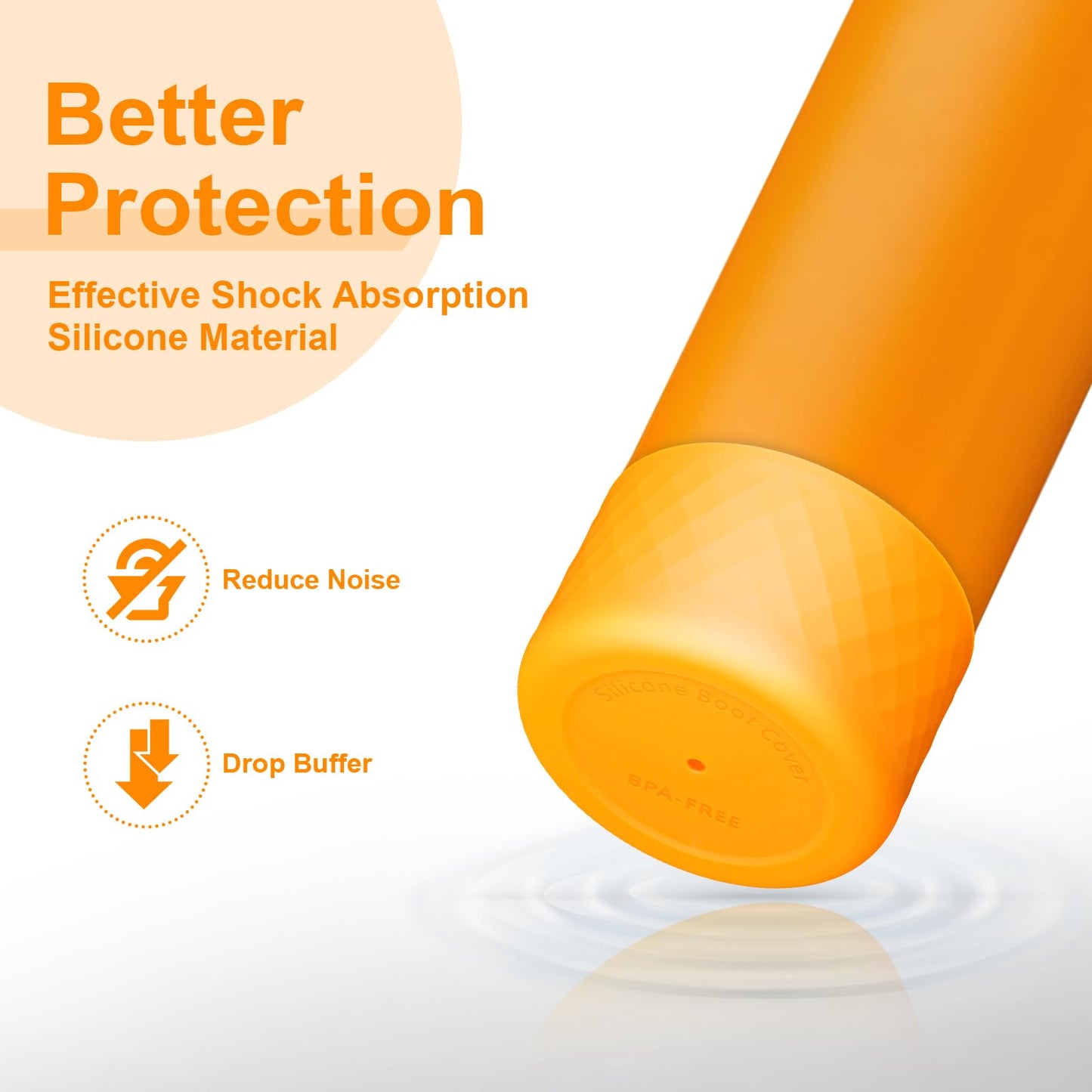 Alwenid 2PCS Silicone Water Bottle Boot for Owala 24 Oz, Anti-Slip Protective Sleeve Bottom Bumper Protector for FreeSip, Twist, and Flip Stainless Steel Water Bottles (Light Green+Orange)