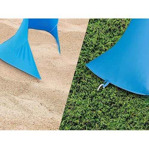 Monoprice 7-Foot, 4-Person Sunshade - with UPF 50+ UV Protection, Lightweight Lycra Fabric, Blue - Pure Outdoor Collection