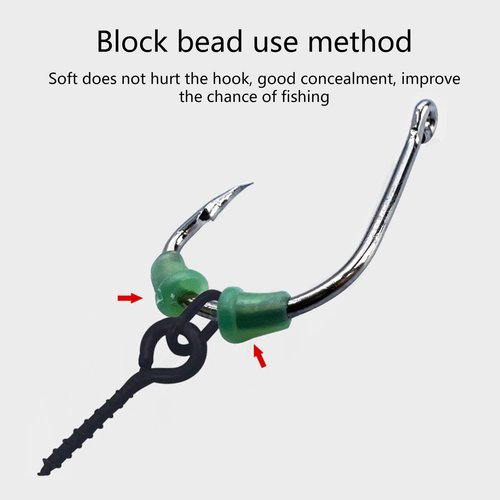 JUUNthy 50Pcs Carp Fishing Hook Stoppers Rubber Shank Beads Accessories Holder Rig Stop Hookbeads Carp Fishing Terminals Tackle
