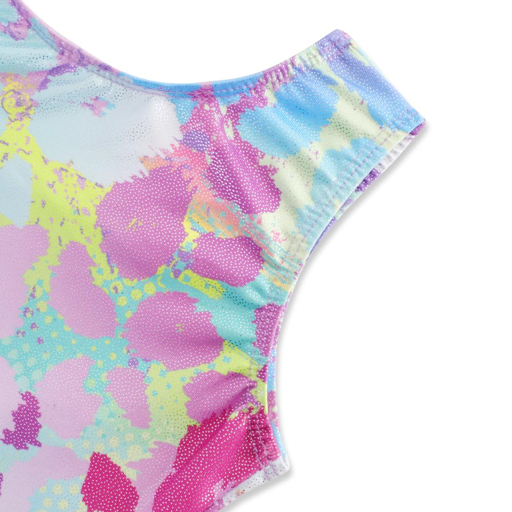 Alakuoti Toddler Leotard Gymnastics Shiny Colorful Rainbow Leopard Cheerwearing Outfits Rainbow Leopard 9-10 Years