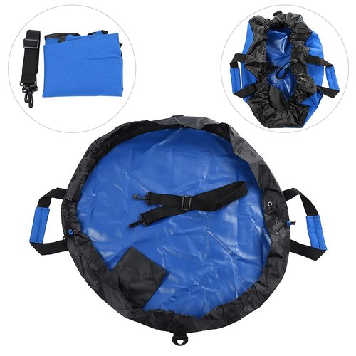 Oxford Cloth Wetsuit Changing Mat | Water - Blocking Beach Pad & Dry Bag with Shoulder Strap | Surfing/Swimming/Triathlon Gear | Sturdy & Portable for Adults & Youth (Blue)