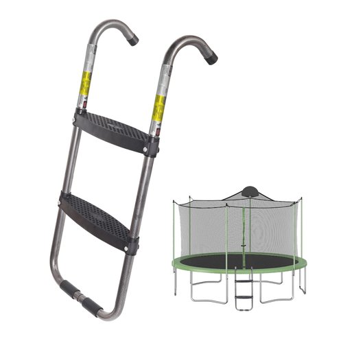 SCXinnkeer Trampoline Ladder 2-Steps, Trampoline Steps with Wide Steps, Skid-Proof Steps Universal Hook, UV Treated Steel, 14FT Trampoline Stairs Accessories for Kids/Children, 220Lbs Capacity