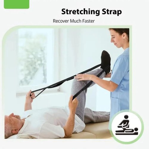 Stretching Strap Yoga Strap for Home Workout, Exercise, Pilates and Gymnastics, 10 Loops Non-Elastic Stretch Bands with Aesthetic Packaging for Women & Men, Black
