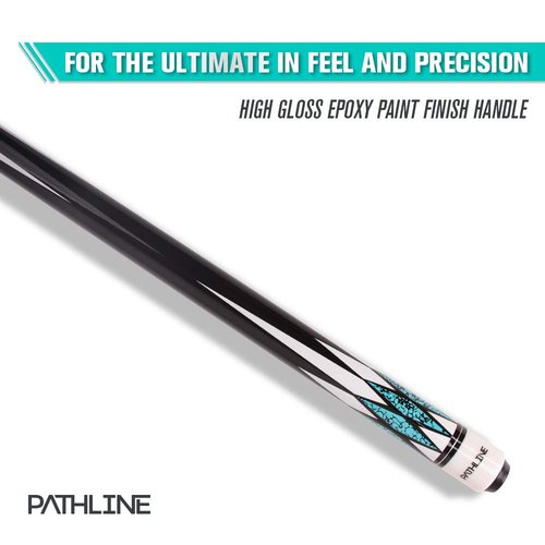 Pathline Pool Cue Stick - 58 inch Canadian Maple Billiard Pool Stick (Blue 21oz)