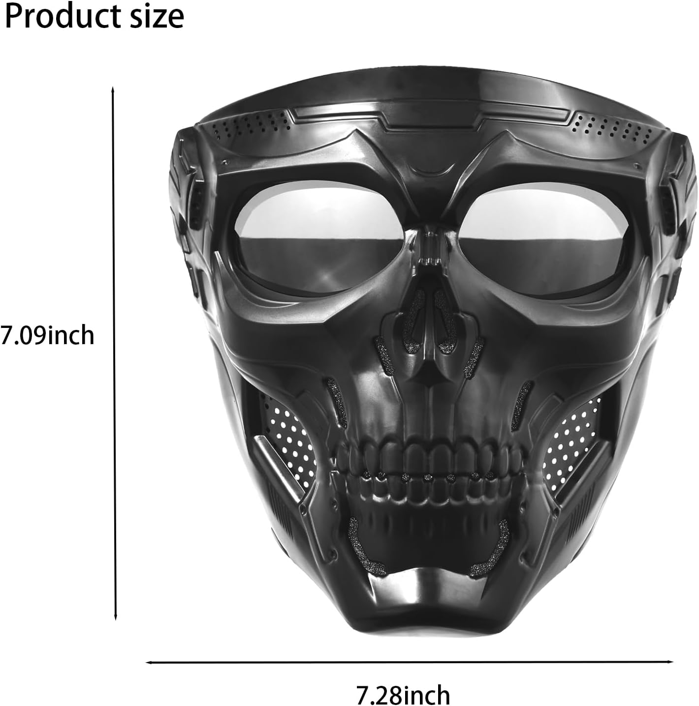 2PCS Airsoft Mask Paintball Mask Full Face Tactical Mask Suitable for CS Survival Games Shooting Cosplay Movie Halloween Skull Mask