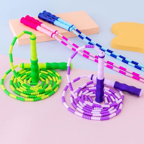 Jump Rope, Adjustable Length Tangle-Free Segmented Soft Beaded Skipping Rope, Fitness Jump Rope for Kids, Man, and Women