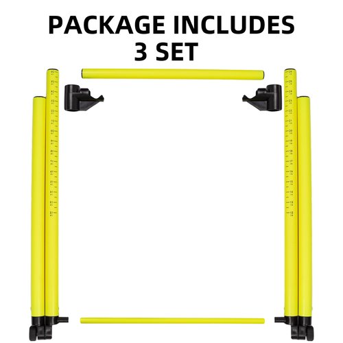 ZSHIGANMA 3 Pack Adjustable Height Hurdles Training Equipment, Agility Speed Jumping Training Equipment for Basketball Soccer Football Dogs, Indoor & Outdoor, Detachable Hurdles Track and Field(Green)
