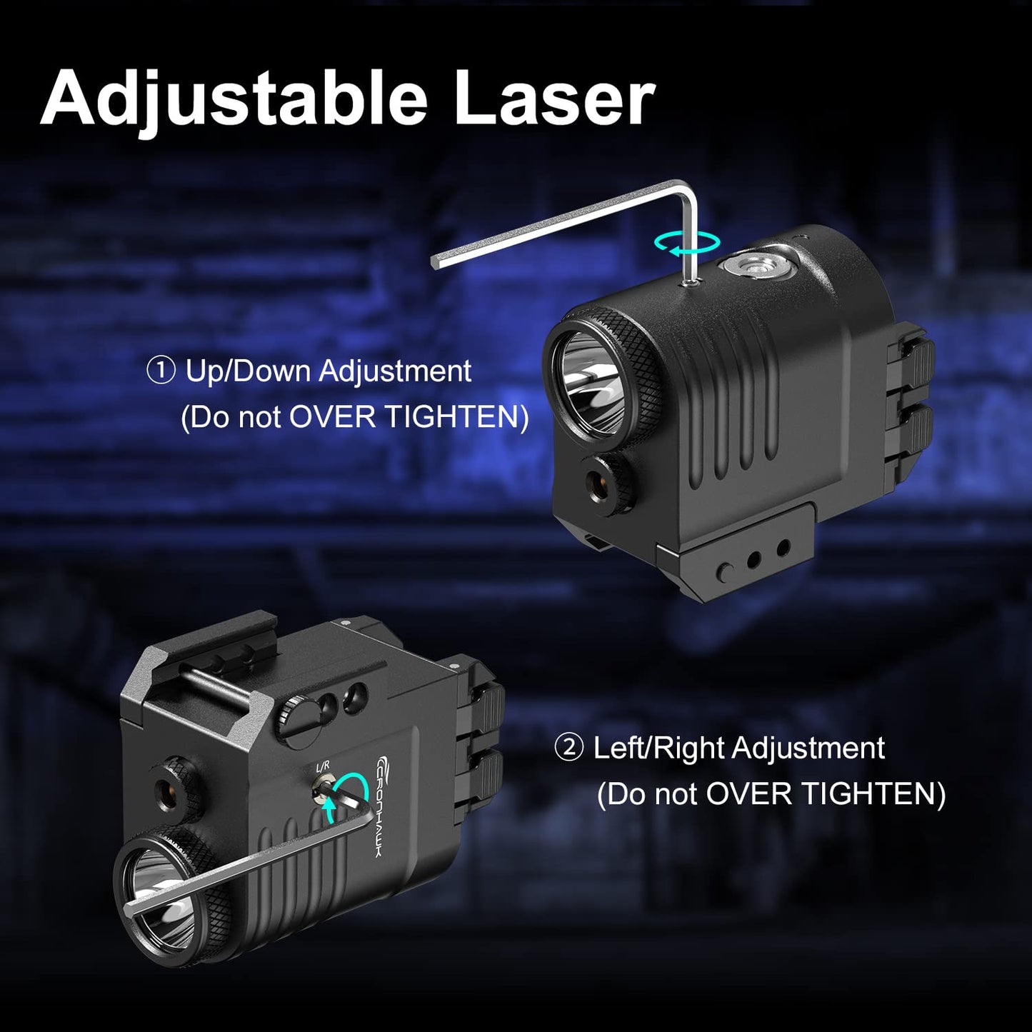 CRONHAWK Pistol Laser Light Combo 650 Lumen Rechargeable Tactical Green Laser Flashlight Combo Compatible with Picatinny 1913, Laser Class II