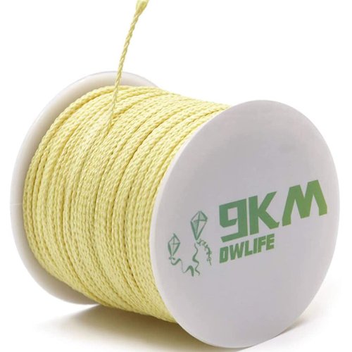 9KM DWLIFE Braided Kevlar Cord, 100lb 0.8mm 100Ft, High Tensile Strength, Abrasion, Flame Retardant, Kite String, Fishing Line, Model Rocket Shock, Hammock Tarp Ridgeline, Tactical Survival Paracord