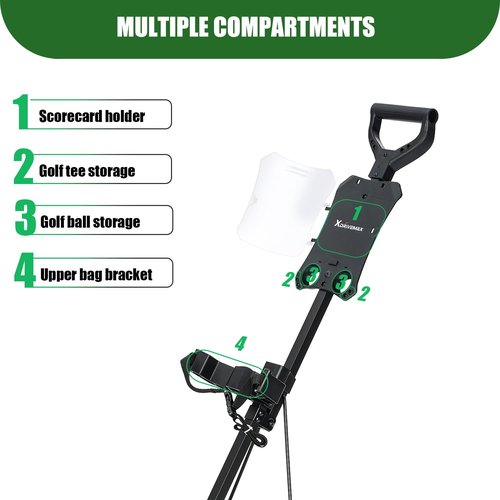 XDriveMax GC01 Golf Pull Push Cart 2 Wheel,Lightweight Folding Golf Walking Pull Carts